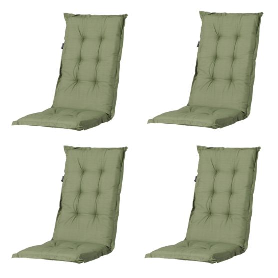 Madison Basic green Tuinstoelkussen - Set van 4
