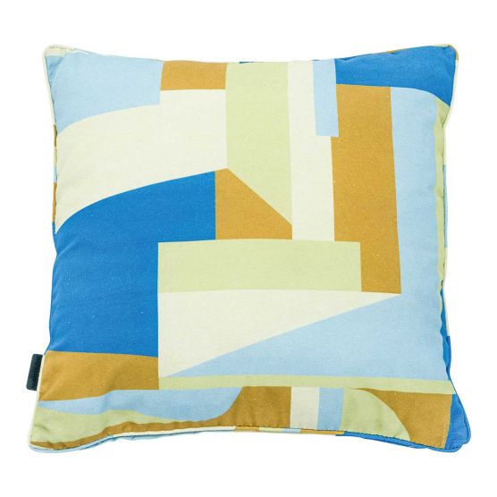 Madison 50x50 met paspel - Patch azur sierkussen