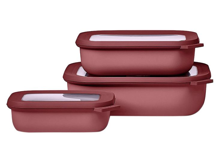 Mepal Cirqula 3-delig rechthoekige vershouddozen - Red