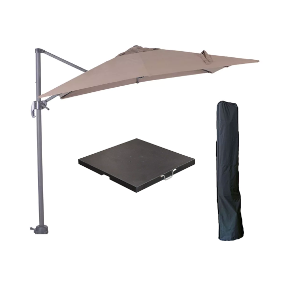 Garden Impressions Hawaii S vierkante zweefparasolset - Brown