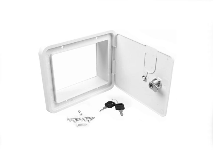 Carbest bagageluik met slot 193x165mm - white