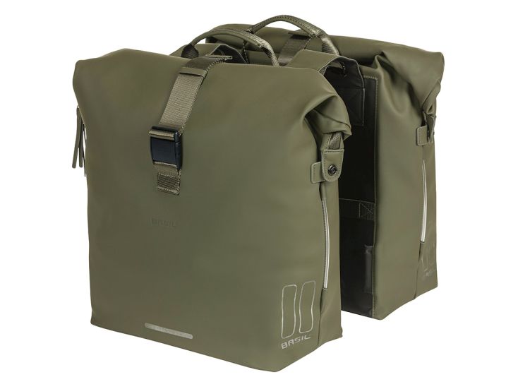Basil SoHo Nordlicht dubbele fietstas - Olive Green