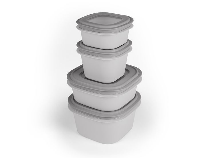 Sunware Sigma home 4 stuks vershoudbakjes - Grijs