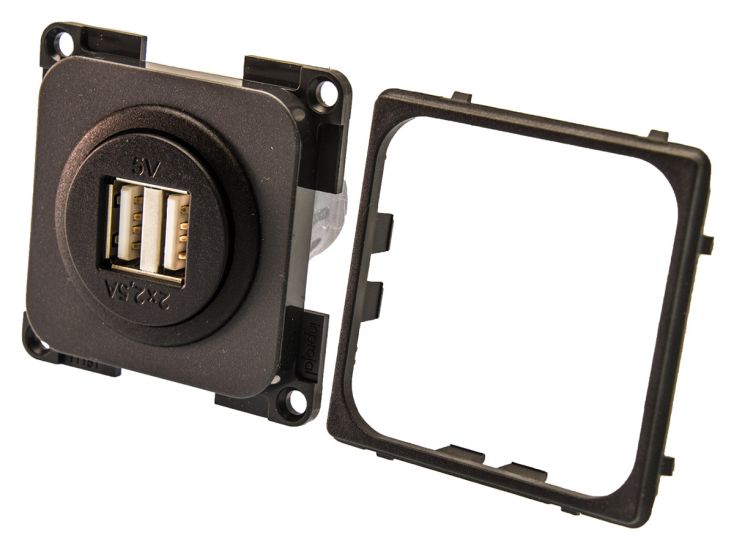 BBA dubbele grijze USB contactdoos
