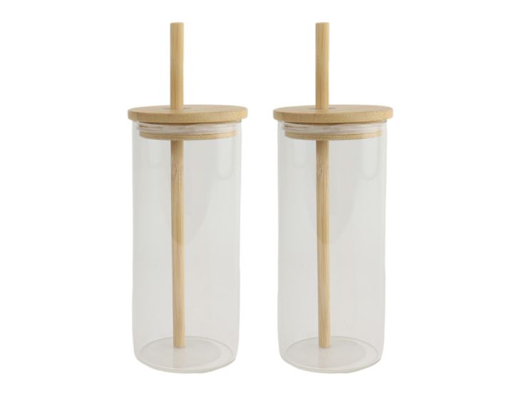 Orange85 drinkglazen met bamboo deksel