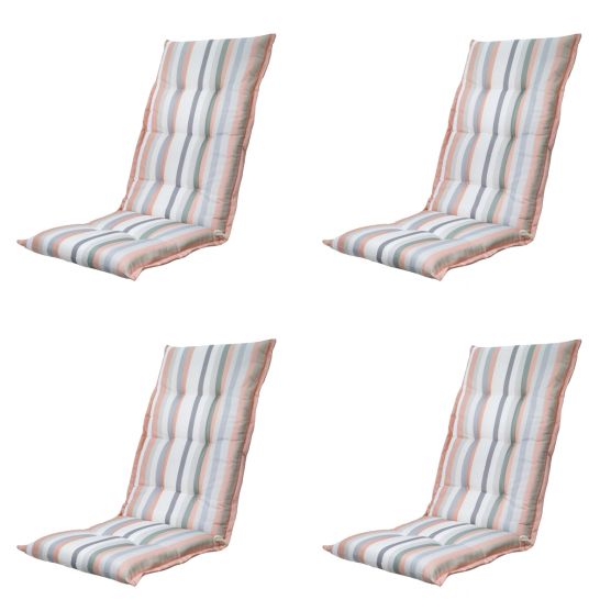 Madison Righe salmone Tuinstoelkussen - Set van 4