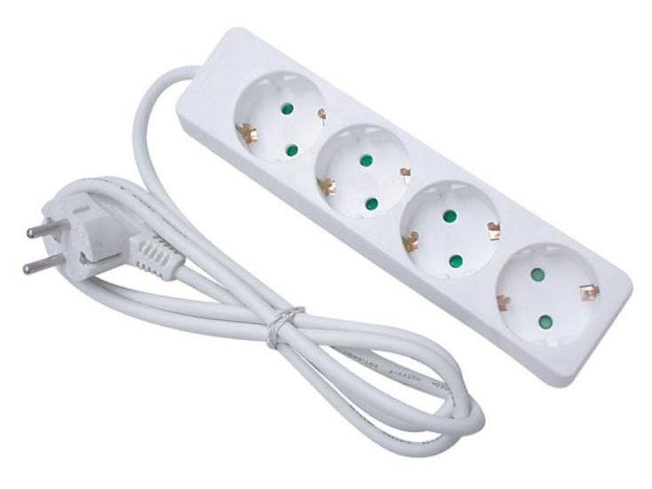 Perel EB4-G 4-voudige stekkerdoos - 1,5 meter
