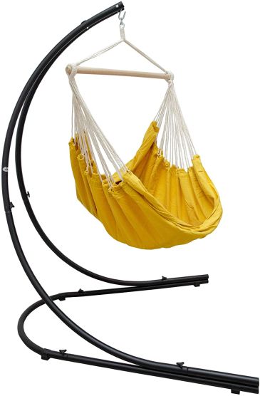 AMANKA XXL hangstoel met hangstoelframe - Yellow
