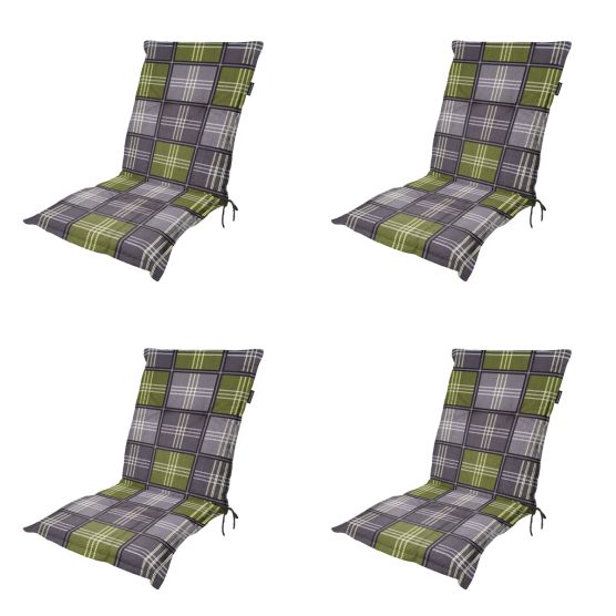 Madison Patchy olive Tuinstoelkussen - Set van 4