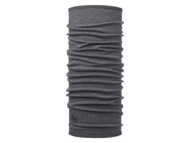 Buff Merino Midweight nekwarmer - Melange Light Grey