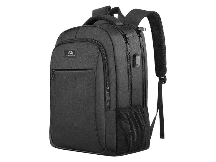 Travelhawk 28 liter rugzak met USB-poort - Black