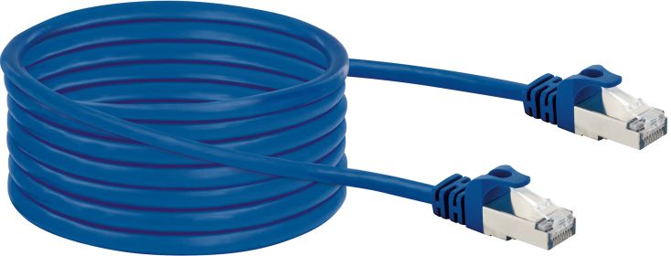 Schwaiger 5 meter blauwe CAT8 netwerkkabel