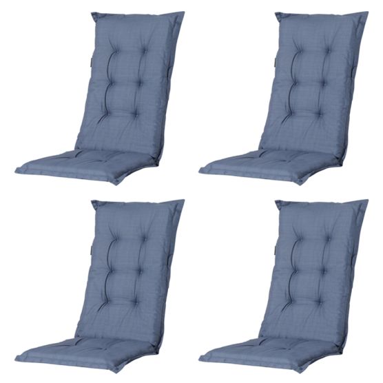 Madison Basic kobalt Tuinstoelkussen - Set van 4