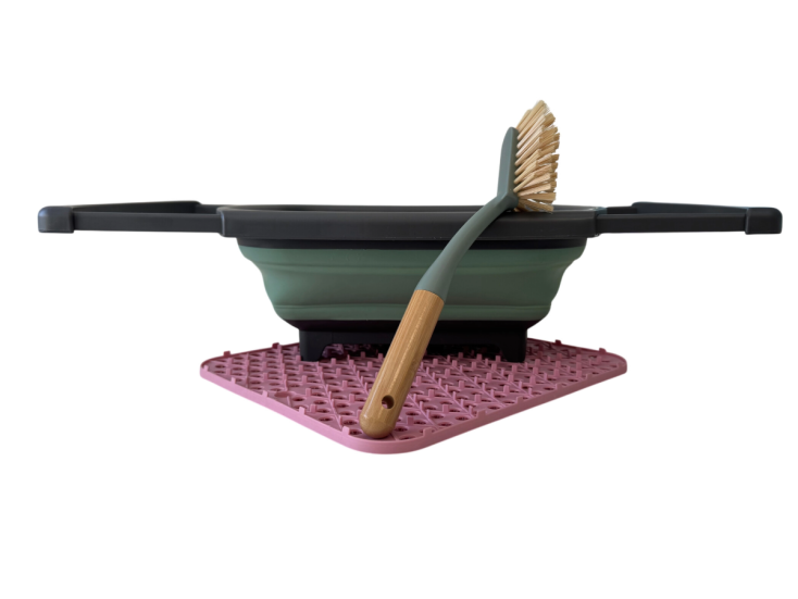 Hem opvouwbare afwas set met afdruipmat - Pink