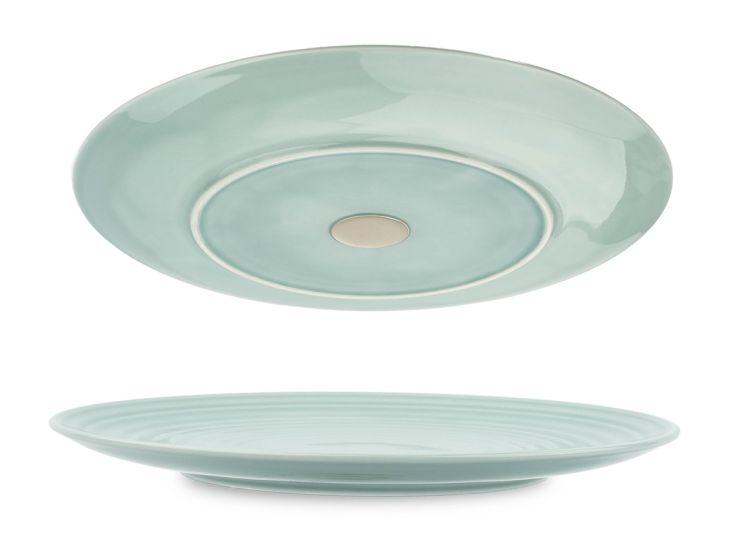 Silwy 26 cm set van 2 magnetisch porseleinen borden - Cyan