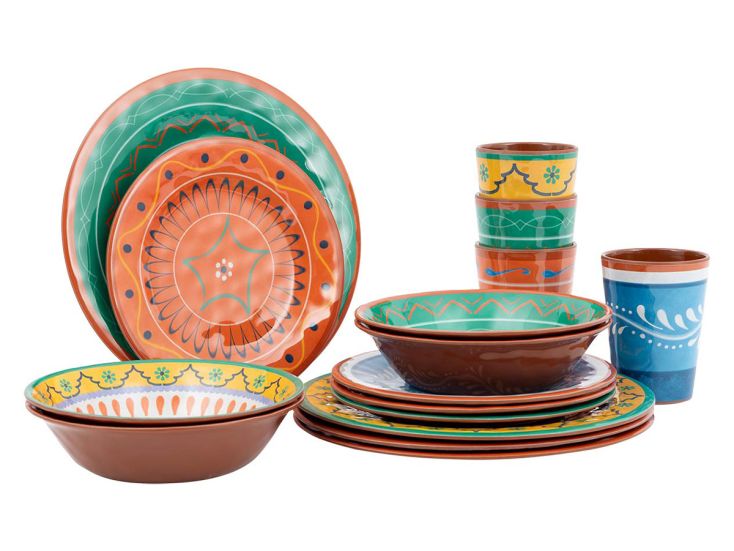 Bo-Camp Fiesta 16-delig melamine serviesset