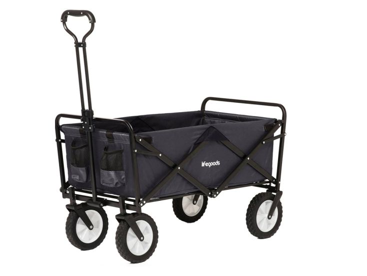 LifeGoods 70KG bolderkar 94L - Black