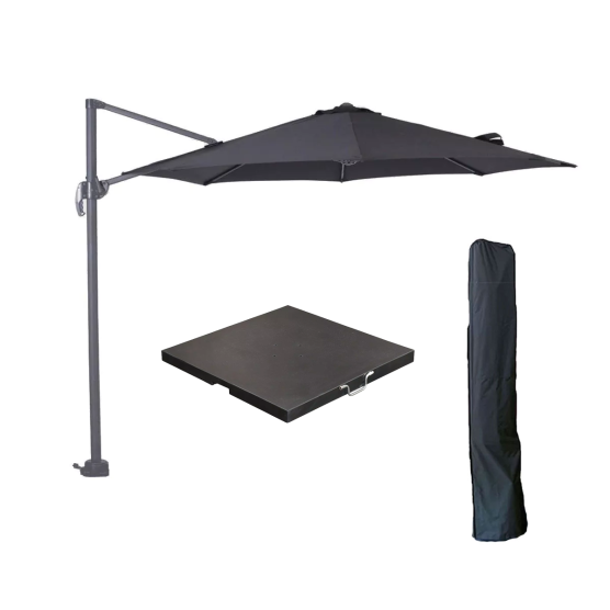 Garden Impressions Hawaii S ronde zweefparasolset - Black