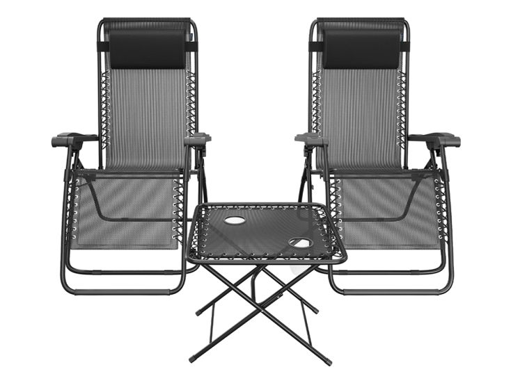 LifeGoods ligstoelen set - Black