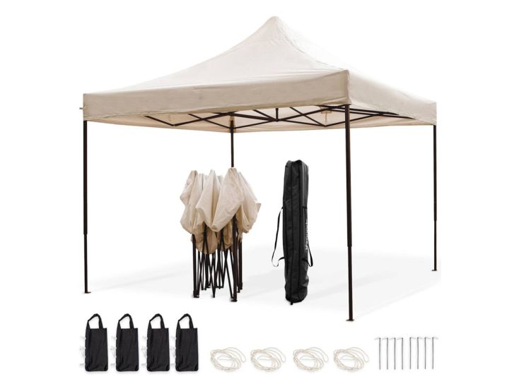 LifeGoods Easy Up 3x3 m partytent  - Beige