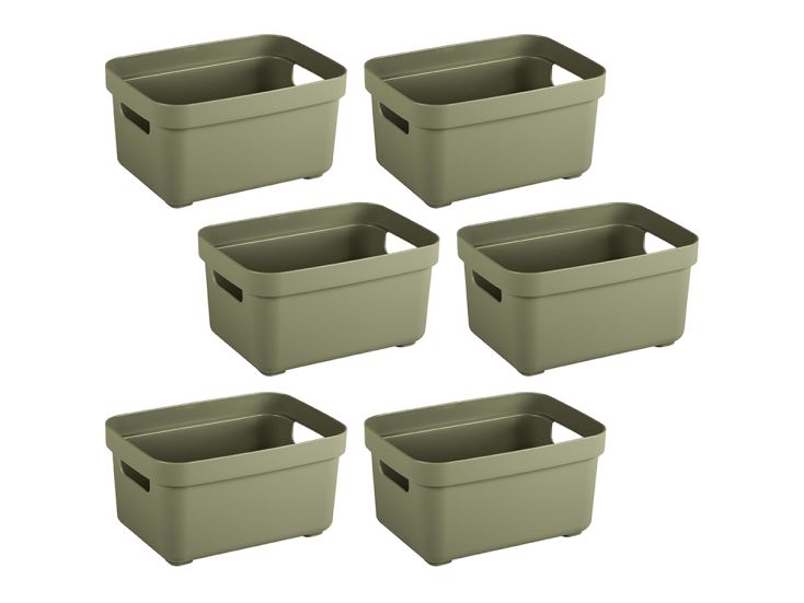 Sunware Sigma Home 2,5 liter set van 6 opbergboxen - Dark green