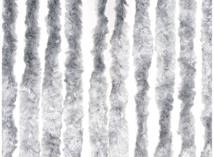 Chenille white/grey 200 x 100 cm gordijn