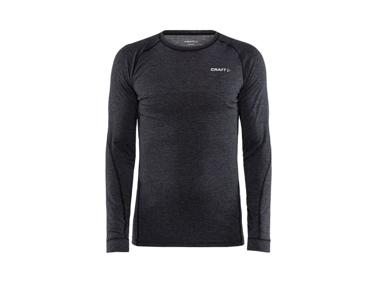 Craft Core wollen merino heren shirt - Black Melange