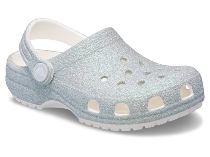 Crocs Classic Iridescent Glitter Kindersandalen - White