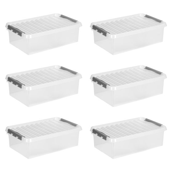 Sunware Q-line 32 liter set van 6 opbergboxen