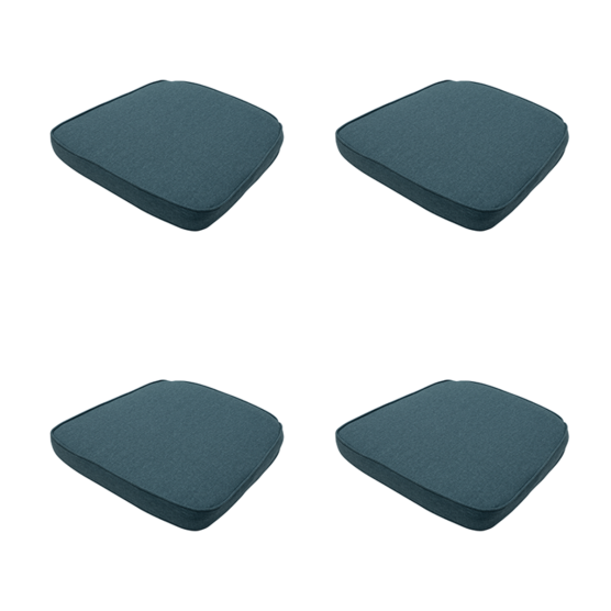 Madison Sea blue canvas eco+ Zitkussen - Set van 4