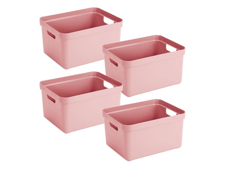 Sunware Sigma home 32 liter Pink opbergbox - set van 4