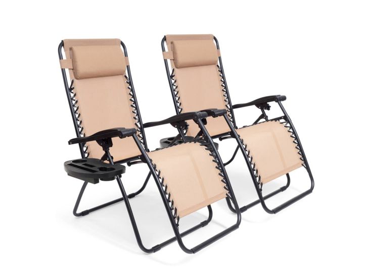 LifeGoods set van 2 relaxstoelen - Beige