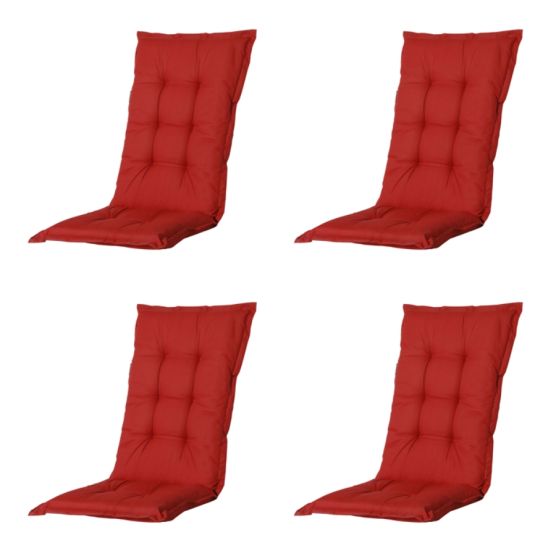 Madison Basic red Tuinstoelkussen - Set van 4