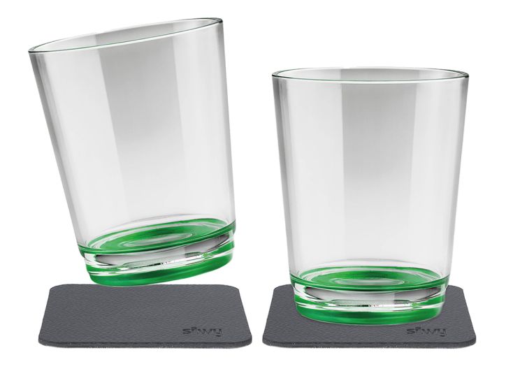 Silwy set van 2 Magnetische drinkbekers - Green