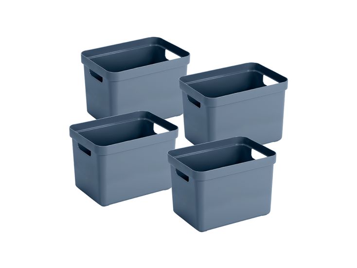 Sunware Sigma home set van 4 18L opbergbox - donker blauw
