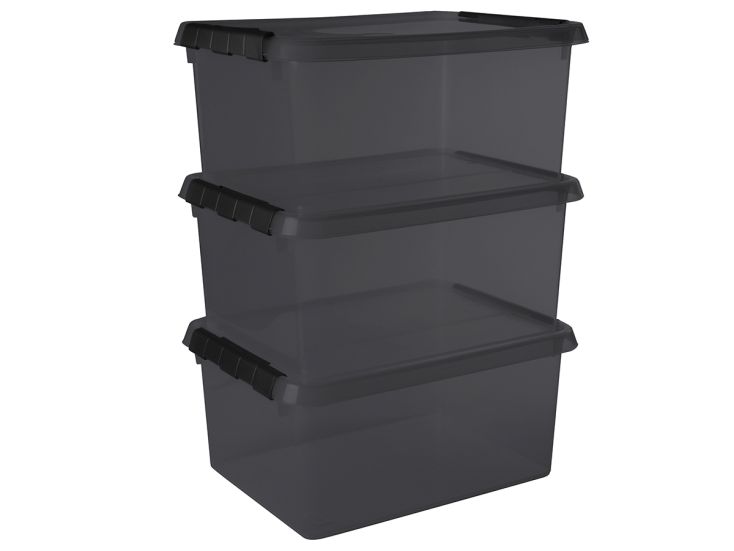 Sunware comfort Line set van 3 15L opbergbox - grijs