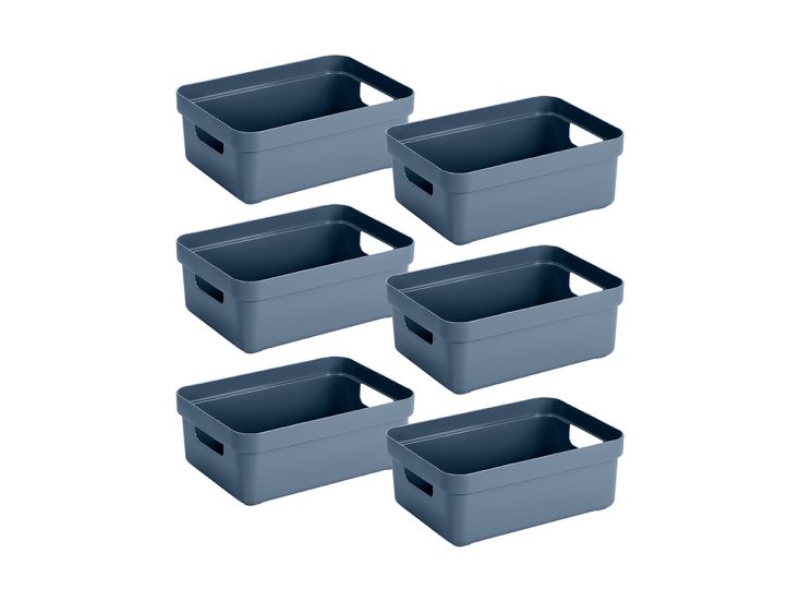 Sunware Sigma home 9 Liter Darkblue opbergbox - set van 6