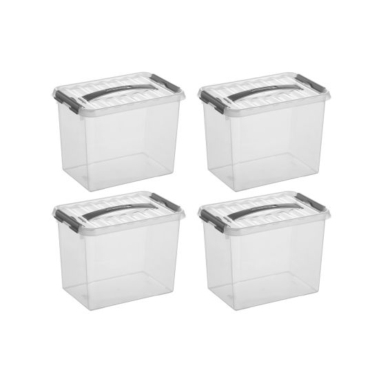 Sunware Q-line 9 liter set van 4 opbergboxen