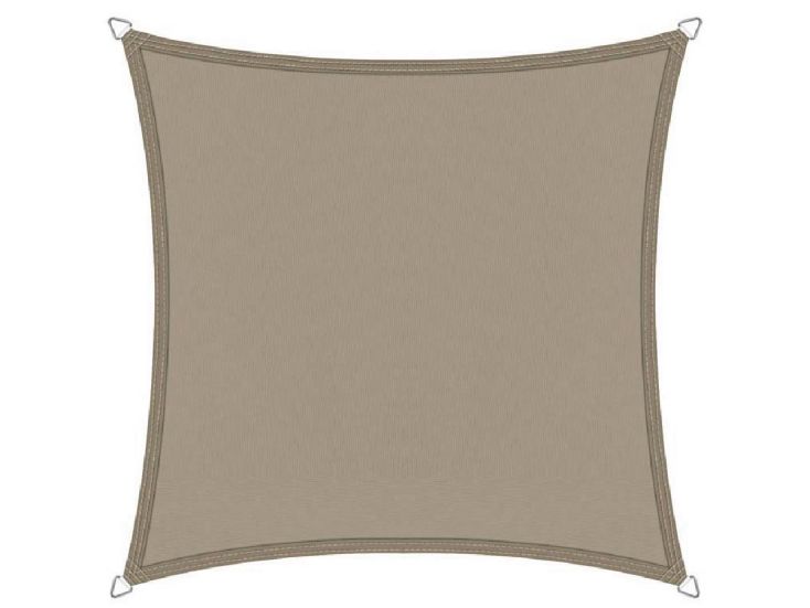 Buitenkado 4x4 waterdicht vierkant Schaduwdoek - Taupe