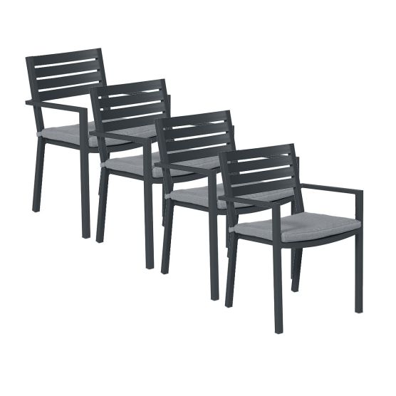 Garden Impressions Amarillo 4 stuks donker grijze tuinstoelen