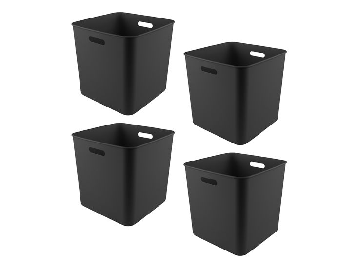 Sunware Sigma home 25 liter Black cube box - Set van 4