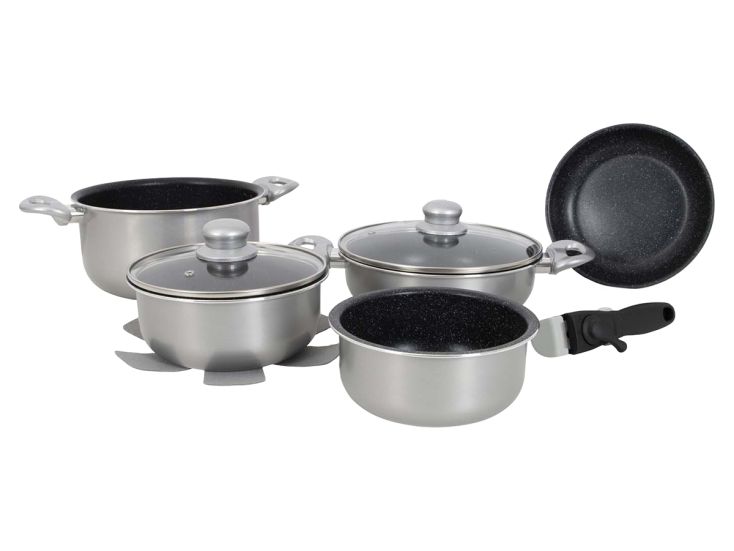 Gimex 8-delige inductie pannenset - Silver