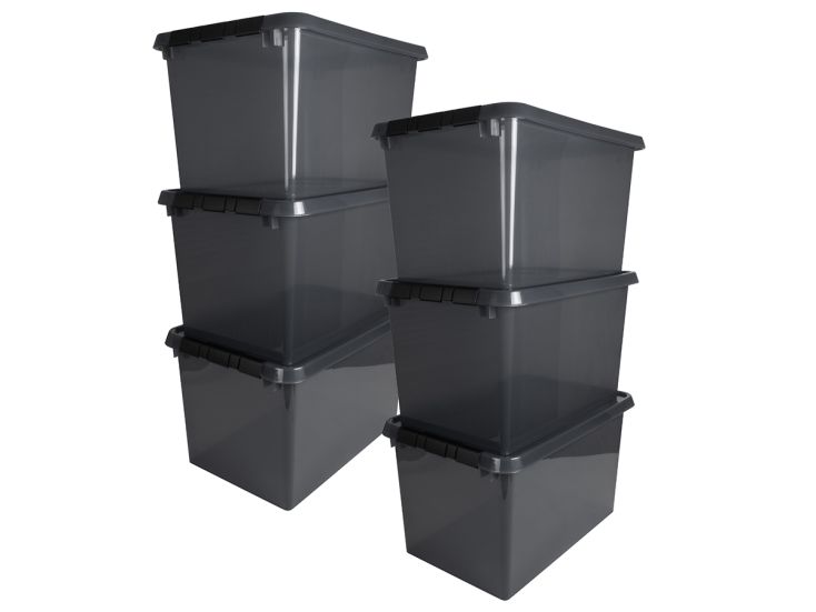 Sunware comfort Line set van 6 62L opbergbox - grijs