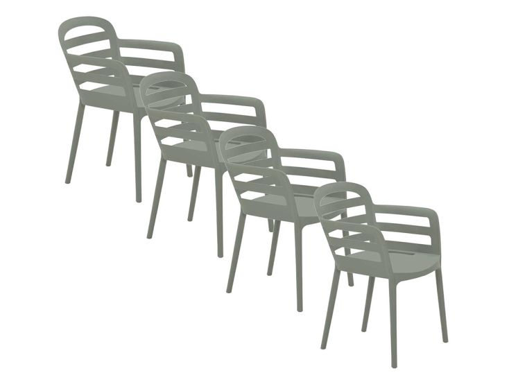 Garden Impressions Mira 4 olijf kleurige tuinstoelen