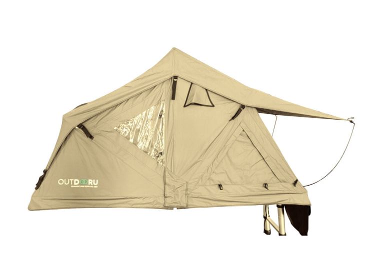 OutdoorU Compact 130 cm daktent met ladder en cover - Khaki