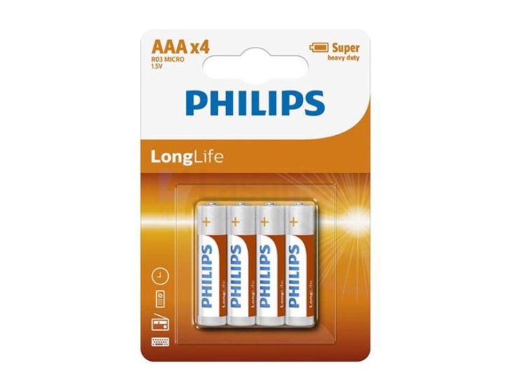 Philips LongLife AAA batterijen - 4 stuks