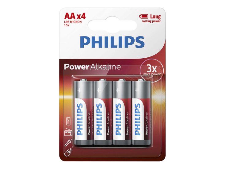 Philips Power Alkaline AA batterijen - 4 stuks
