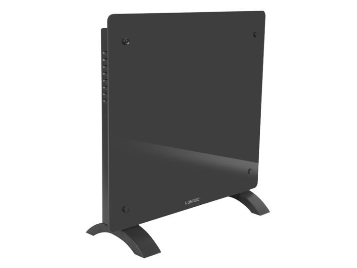 Vonroc 1000 watt convector kachel met glazen paneel - Grey