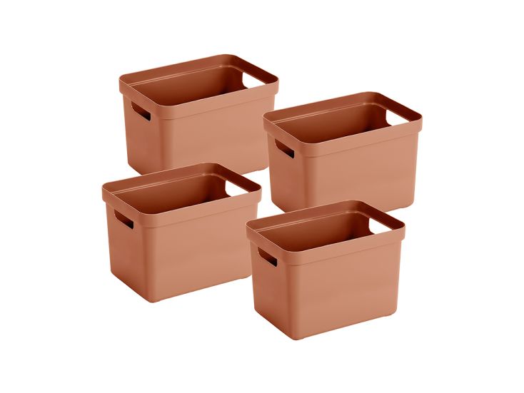 Sunware Sigma home set van 4 18L opbergbox - terra