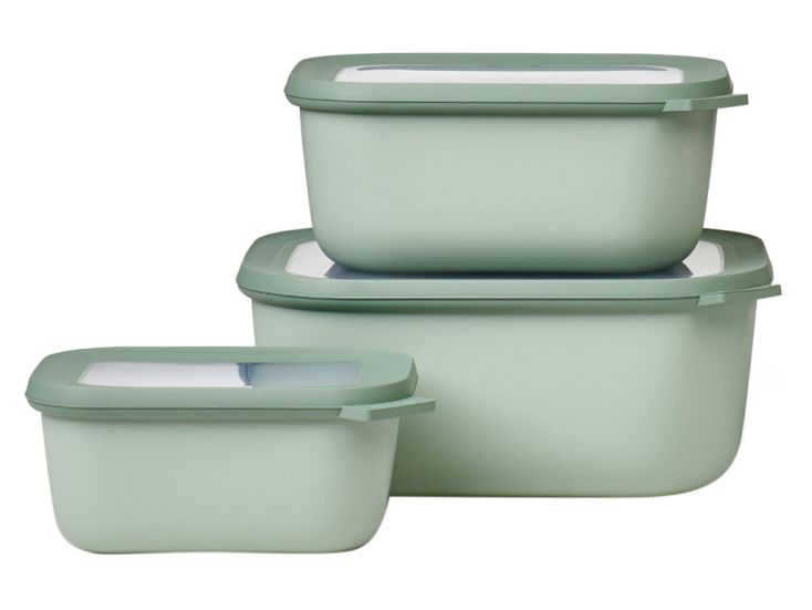 Mepal Cirqula 3-delig rechthoekige XL vershouddozen - Green